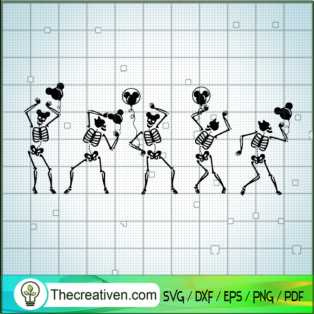 Skeleton Dancing With Mickey SVG Cut File for Cricut 1 Skeleton Dancing With Mickey SVG Cut File for Cricut
