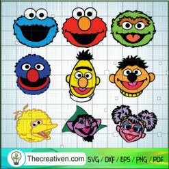 Sesame Street Monster Face Bundle SVG Cut File for Cricut & Silhouette