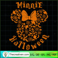 Minnie Halloween Theme SVG, Minnie Head SVG, Disney Halloween SVG