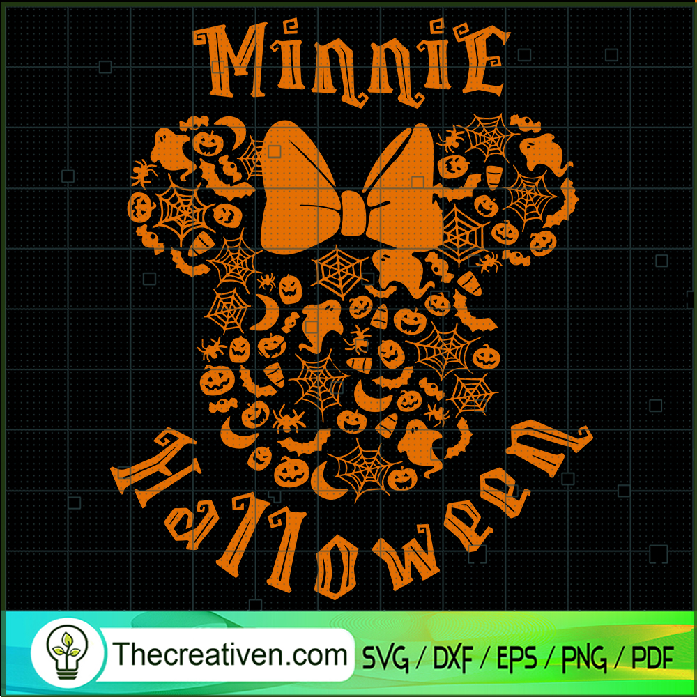 Minnie Halloween Theme SVG, Minnie Head SVG, Disney Halloween SVG 1 Minnie Halloween Theme SVG, Minnie Head SVG, Disney Halloween SVG