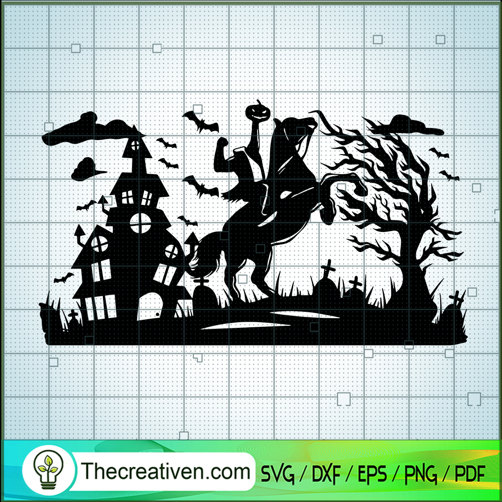 Headless Horseman Halloween SVG Cut File for Cricut & Silhouette 1 Headless Horseman Halloween SVG Cut File for Cricut & Silhouette