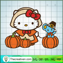 Kitty With Pumpkin SVG, Kitty Halloween SVG, Hello Kitty SVG