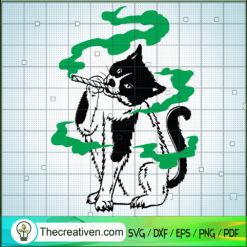 Cat With Cannabis SVG, Funny Cat SVG, Cat Smoke Weed SVG