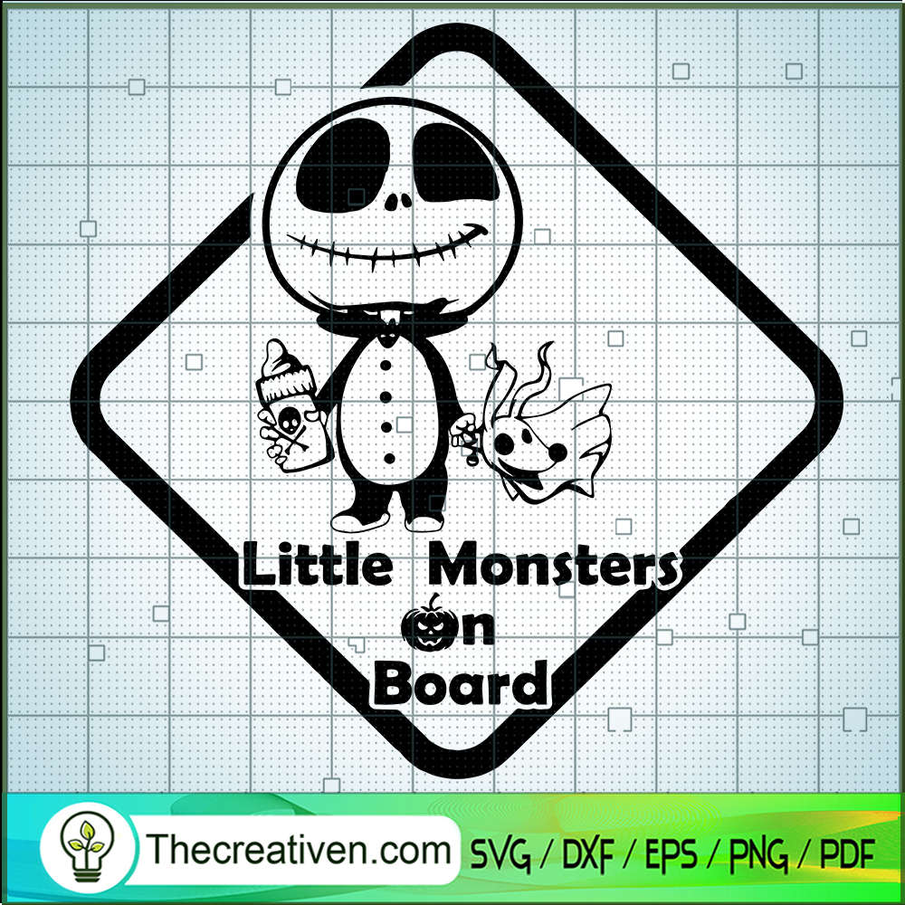 Little Monster On Board SVG Cut File for Cricut & Silhouette 1 Little Monster On Board SVG Cut File for Cricut & Silhouette