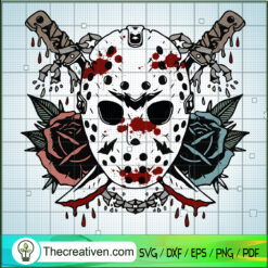 Jason Voorhees Mask With Flo SVG Cut File for Cricut