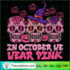 Pattern Skull In October We  SVG Cut File for Cricut