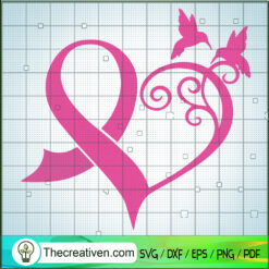 Cancer Heart SVG, Cancer Ribbon SVG, Dove SVG