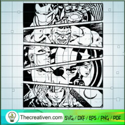 Marvel Comics SVG, Avengers Team SVG, Super Heroes SVG