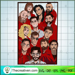 Money Heist Characters SVG Cut File for Cricut & Silhouette