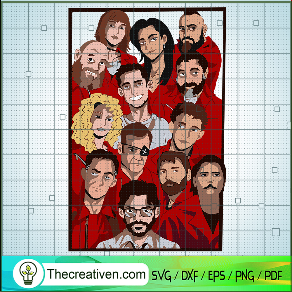 Money Heist Characters SVG Cut File for Cricut & Silhouette 1 Money Heist Characters SVG Cut File for Cricut & Silhouette