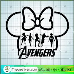 Avengers Team With Minnie Head SVG, Avengers Disney SVG, Marvel SVG