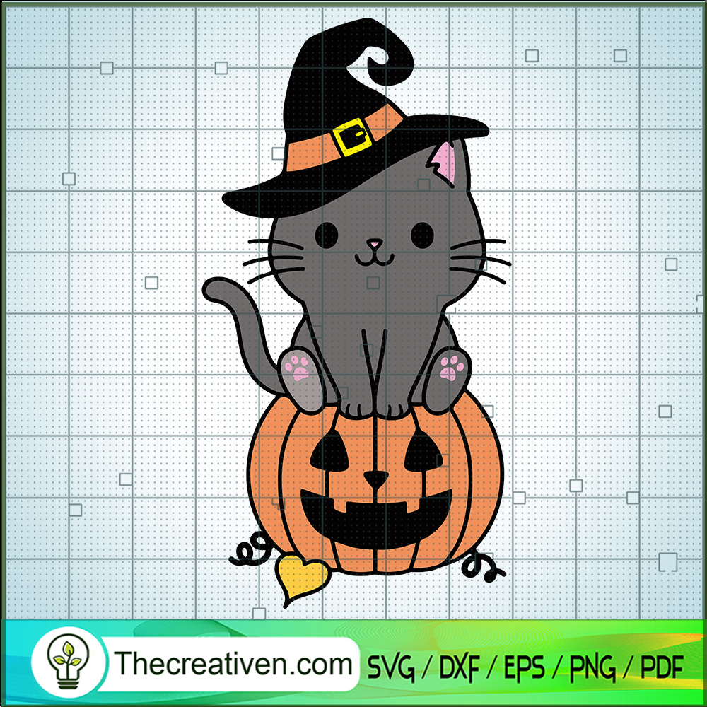 Cat With Pumpkin SVG, Halloween Cat SVG, Cat Witch SVG 1 Cat With Pumpkin SVG, Halloween Cat SVG, Cat Witch SVG