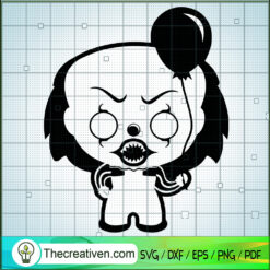 Chibi Pennywise SVG, IT Horror Movie SVG, Horror Halloween SVG