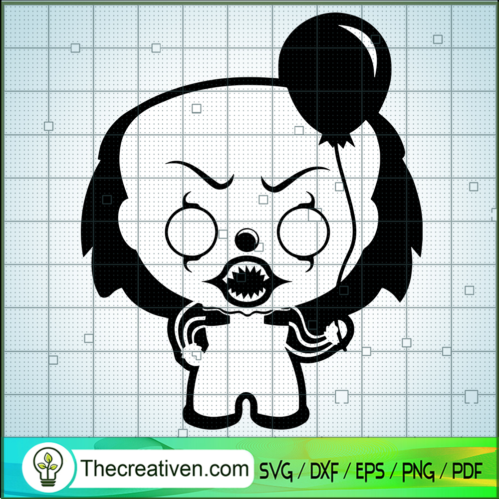 Chibi Pennywise SVG, IT Horror Movie SVG, Horror Halloween SVG 1 Chibi Pennywise SVG, IT Horror Movie SVG, Horror Halloween SVG