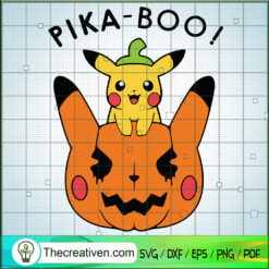 Pika-Boo SVG, Pikachu Halloween SVG, Pikachu With Pumpkin SVG