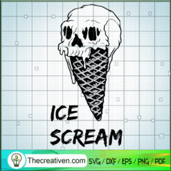 Ice Scream SVG, Horror Ice Cream SVG, Skull Halloween SVG
