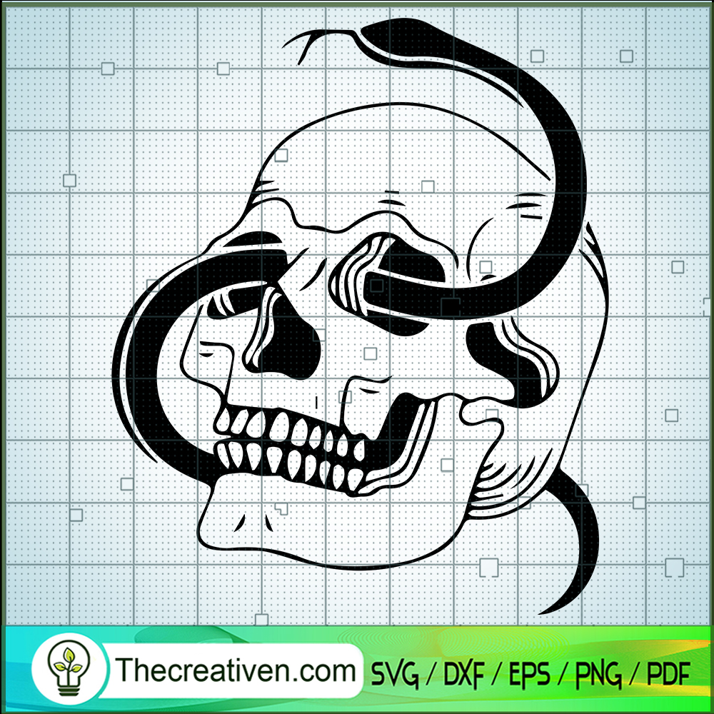 Skull With Snake SVG, Skull SVG, Trending SVG 1 Skull With Snake SVG, Skull SVG, Trending SVG