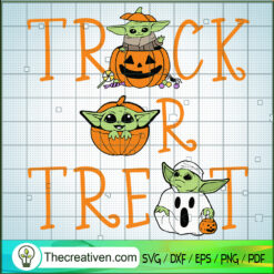 Baby Yoda Trick Or Treat SVG Cut File for Cricut & Silhouette