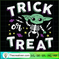 Yoda Skeleton SVG, Yoda Trick Or Treat SVG, Baby Yoda Halloween SVG