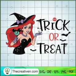 Trick Or Treat SVG, Ariel Halloween SVG, Ariel Witch SVG