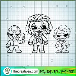 Outline Horror SVG, Jason Michael And Joker SVG, Halloween SVG