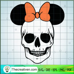 Minnie Mouse Skull SVG, Minnie Halloween SVG, Disney Minnie Mouse SVG