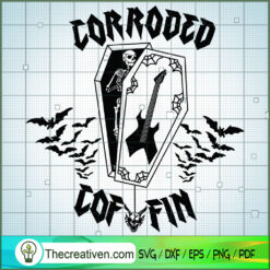 Corroded Coffin SVG, Scary Halloween SVG, Skeleton Coffin SVG