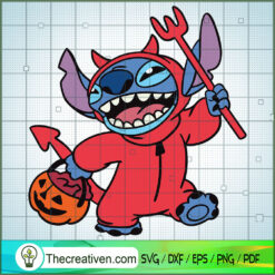 Devil x Stitch SVG, Stitch Halloween SVG, Devil SVG