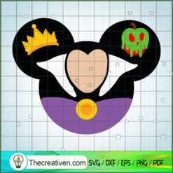 Evil Queen Mouse Head SVG, Disney Halloween SVG, Mickey Head SVG