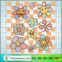 Flower Halloween Face Smile SVG Cut File for Cricut & Silhouette