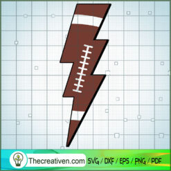Football Lightning Bolt SVG Cut File for Cricut & Silhouette