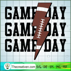 Game Day Football Lightning Bolt SVG, American Football SVG, Sport SVG