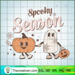 Spooky Season SVG, Ghost And Pumpkin SVG, Halloween SVG