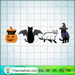 Halloween Black Cat SVG, Black Cat SVG, Funny Halloween SVG