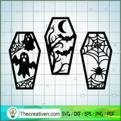 Halloween Coffin SVG, Scary Halloween SVG, Ghost SVG