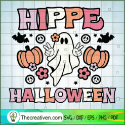 Hippie Halloween SVG, Funny Ghost SVG, Groovy Halloween SVG