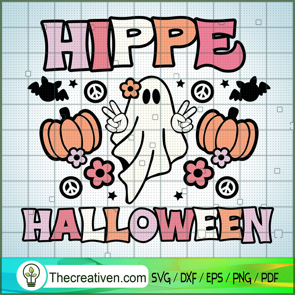 Hippie Halloween SVG, Funny Ghost SVG, Groovy Halloween SVG 1 Hippie Halloween SVG, Funny Ghost SVG, Groovy Halloween SVG