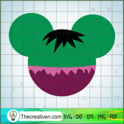 Hulk Mouse Head SVG, Disney Avengers SVG, Hulk SVG