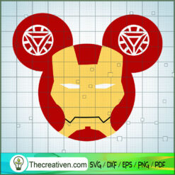 Iron Man Mouse Head SVG, Disney Avengers SVG, Disney Iron Man SVG