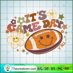 It's Game Day SVG, Smiley SVG, Groovy Game Day SVG