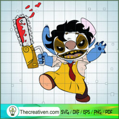 Leatherface x Stitch SVG, Horror Stitch SVG, Stitch Halloween SVG