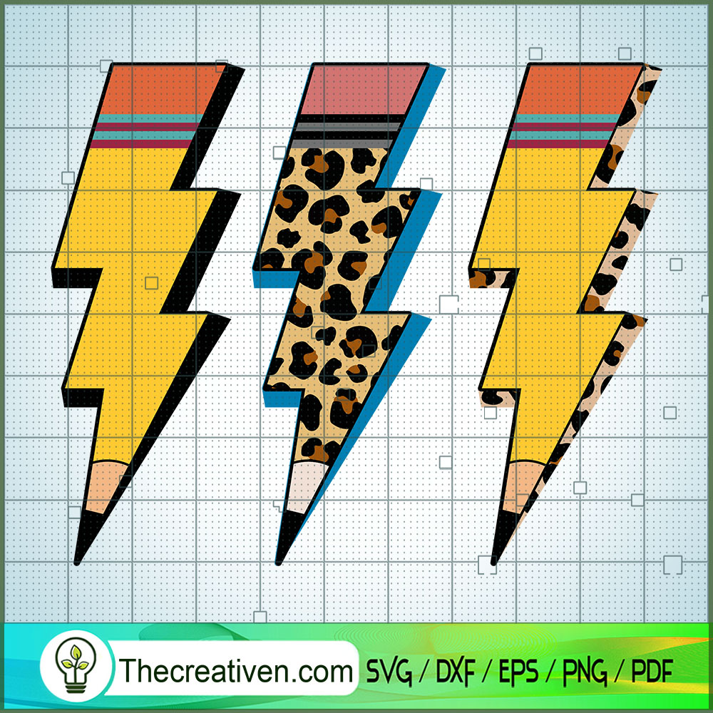 Pencil Lightning Bolt SVG, Lightning Bolt SVG, Leopard Print SVG 1 Pencil Lightning Bolt SVG, Lightning Bolt SVG, Leopard Print SVG