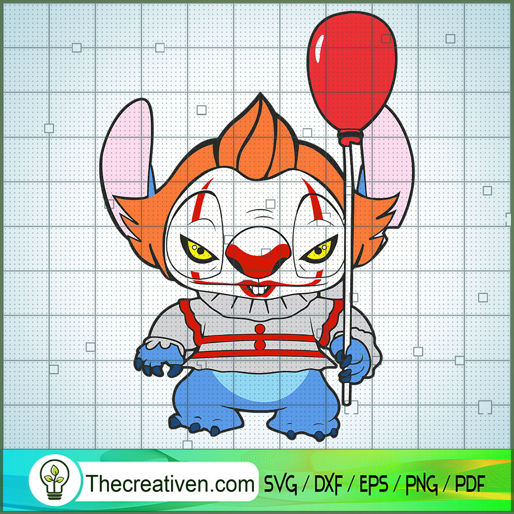 Pennywise IT x Stitch SVG Cut File for Cricut & Silhouette 1 Pennywise IT x Stitch SVG Cut File for Cricut & Silhouette