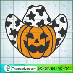 Pumpkin Cowboy SVG, Pumpkin Jack-o'-lantern SVG, Pumpkin Halloween SVG