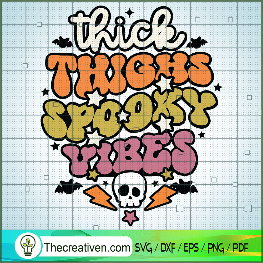 Thick Things Spooky Vibes SVG Cut File for Cricut & Silhouette 1 Thick Things Spooky Vibes SVG Cut File for Cricut & Silhouette