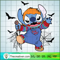 Stitch x Chucky SVG, Stitch Halloween SVG, Horror Halloween SVG