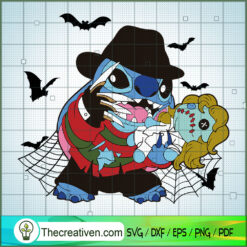 Stitch Freedy Krueger SVG, Horror Stitch SVG, Disney Halloween SVG