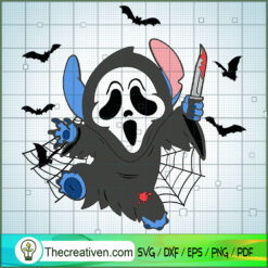Stitch x Scream Ghost SVG, Stitch Halloween SVG, Disney Halloween SVG