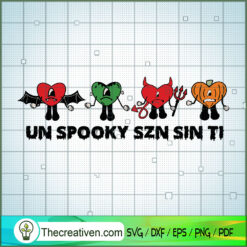 Un Spooky Szn Ti SVG, Bad Heart Devils SVG, Bad Bunny Halloween SVG