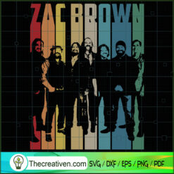 Vintage Retro Zac Brown SVG, Za Brown Band SVG, Music Band SVG